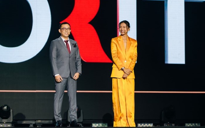 Đại sứ thương hiệu Ngô Thanh Vân và Ông Nguyễn Anh Tuấn – Quyền Giám đốc Khối bán lẻ công bố nhận diện mới của Techcombank Priority